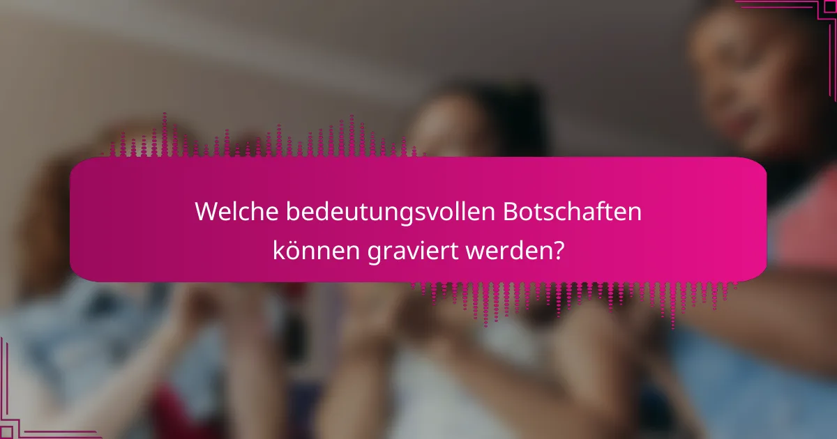 Welche bedeutungsvollen Botschaften können graviert werden?