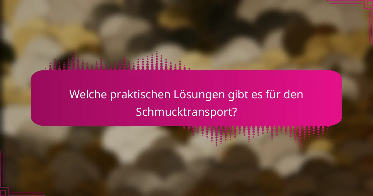 Welche praktischen Lösungen gibt es für den Schmucktransport?