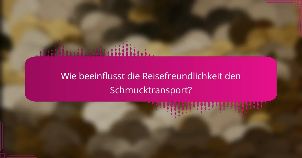 Wie beeinflusst die Reisefreundlichkeit den Schmucktransport?