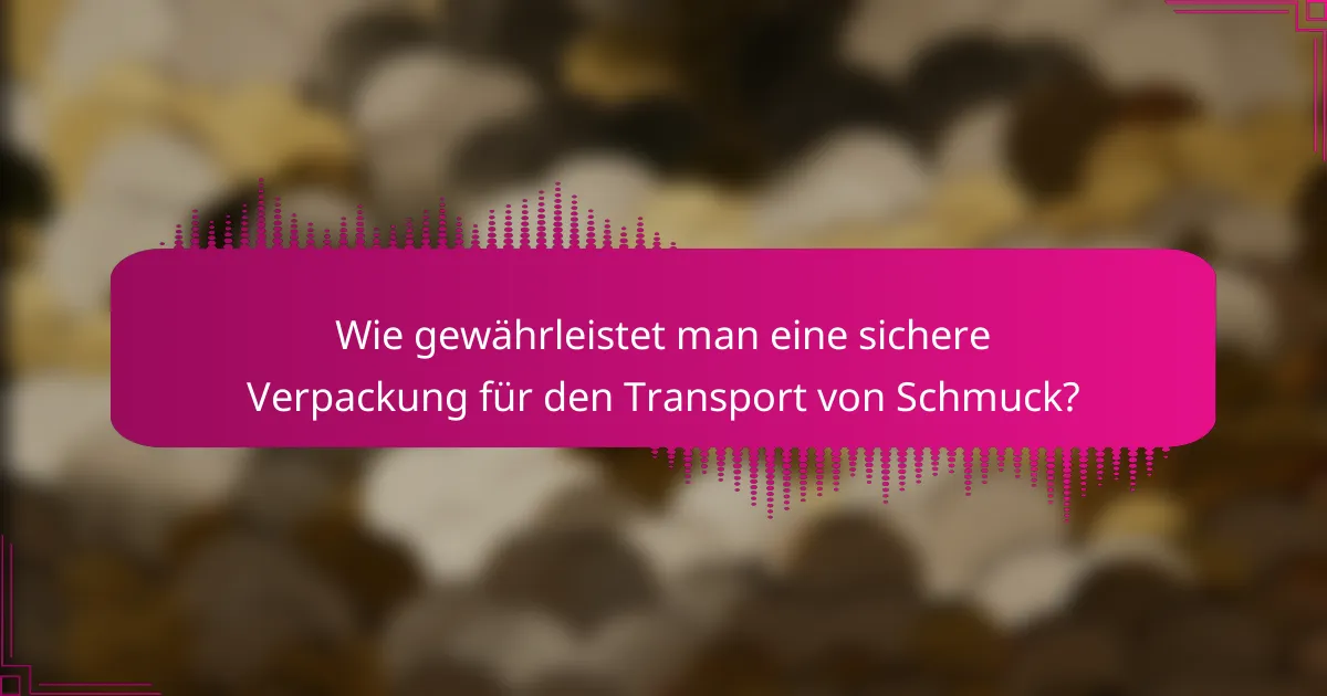 Wie gewährleistet man eine sichere Verpackung für den Transport von Schmuck?